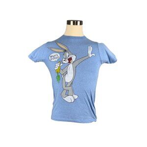 Vintage 80s Bugs Bunny "Whats Up Doc?" Blue Single Stitch T-Shirt S